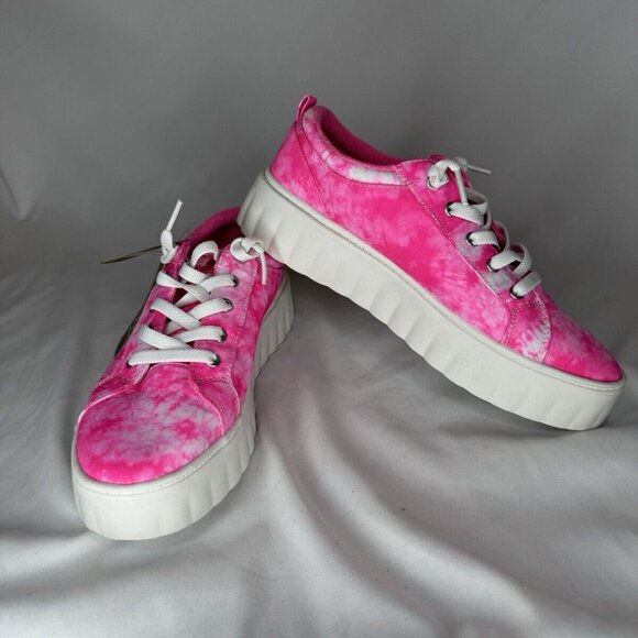 Roxy Sheilahh Women's Sneaker Pink Canvas Tie Dye Platform Sole Size 9 - Picture 8 of 9